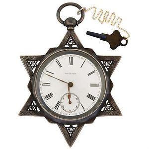 Erotic Waltham Star of David erotic open face pocket watch  (7635)