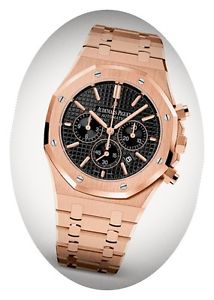 UNWORN ~ Audemars Piguet Royal Oak Chrono Rose Gold, Rose Gold Bclt Black - 41mm