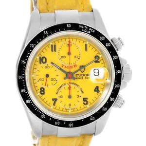 Tudor Tiger Prince Date Yellow Dial Stainless Steel Mens Watch 79260