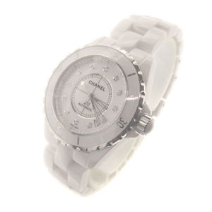Authentic CHANEL J12 12P diamond Watch H1629 Ceramic Men