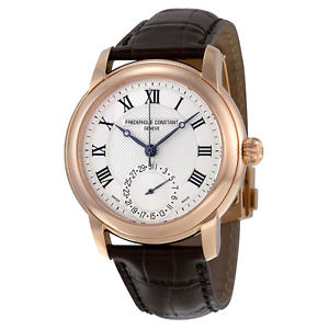 Frederique Constant Classic Silver Dial Brown Leather Mens Watch FC-710MC4H4