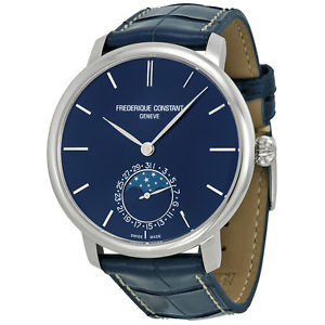 Frederique Constant Slimline Blue Dial Mens Watch FC-705N4S6