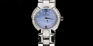CONCORD LADIES SS LA SCALA BLUE MOTHER OF PEARL DIAMOND WATCH MSRP ~$6,200