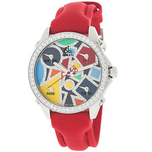 Jacob & Co. JCM115DA Cinq Fuseau Horaire Diamants Steel Quartz Montre Unisexe