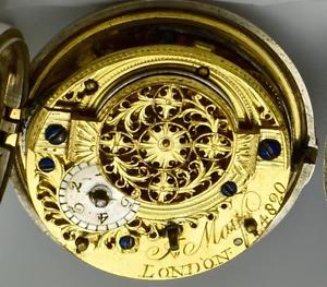Georgian Doctor's Skull Memento Mori Verge Fusee silver&enamel watch by J.May