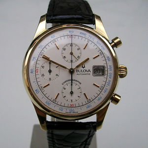 CRONOGRAFO BULOVA ORO 18K AUTOMATICO MOVIM. VALJOUX 40 RUBINI SCATOLA & GARANZIA