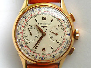 LONGINES 30CH ORO MASSICCIO 18K FUNZ. FLYBACK 38MM SCATOLA E GARANZIA SPLENDIDO!