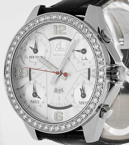 Jacob & Co. Five Time Zones World Time Quarz Stahl mit Diamantbesatz