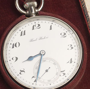 Antique or Vintage Oversized PAUL BUHRE Deck Chronometer Pocket Watch ex. in box