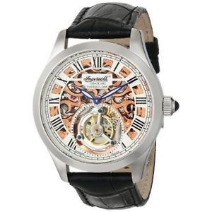 Ingersoll IN5102SRG Mens White Dial Analog Mechanical Watch with Leather Strap