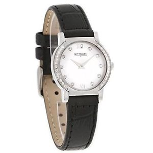Wittnauer 10R06A Womens White Mop Dial Analog Quartz Watch with Leather Strap