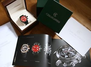 Chronoswiss Timemaster NP 6.050 Euro Chronograph Day Date mit rotem Zifferblatt