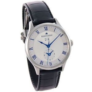 Maurice Lacroix Masterpiece Date GMT Crocodile Strap Mens Watch MP6707-SS001-110