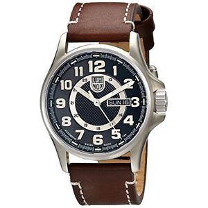 Luminox 1801 Mens Black Dial Automatic Watch with Leather Strap