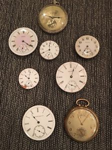 Antique / 8x  POCKET WATCH MOVEMENTS PARTS