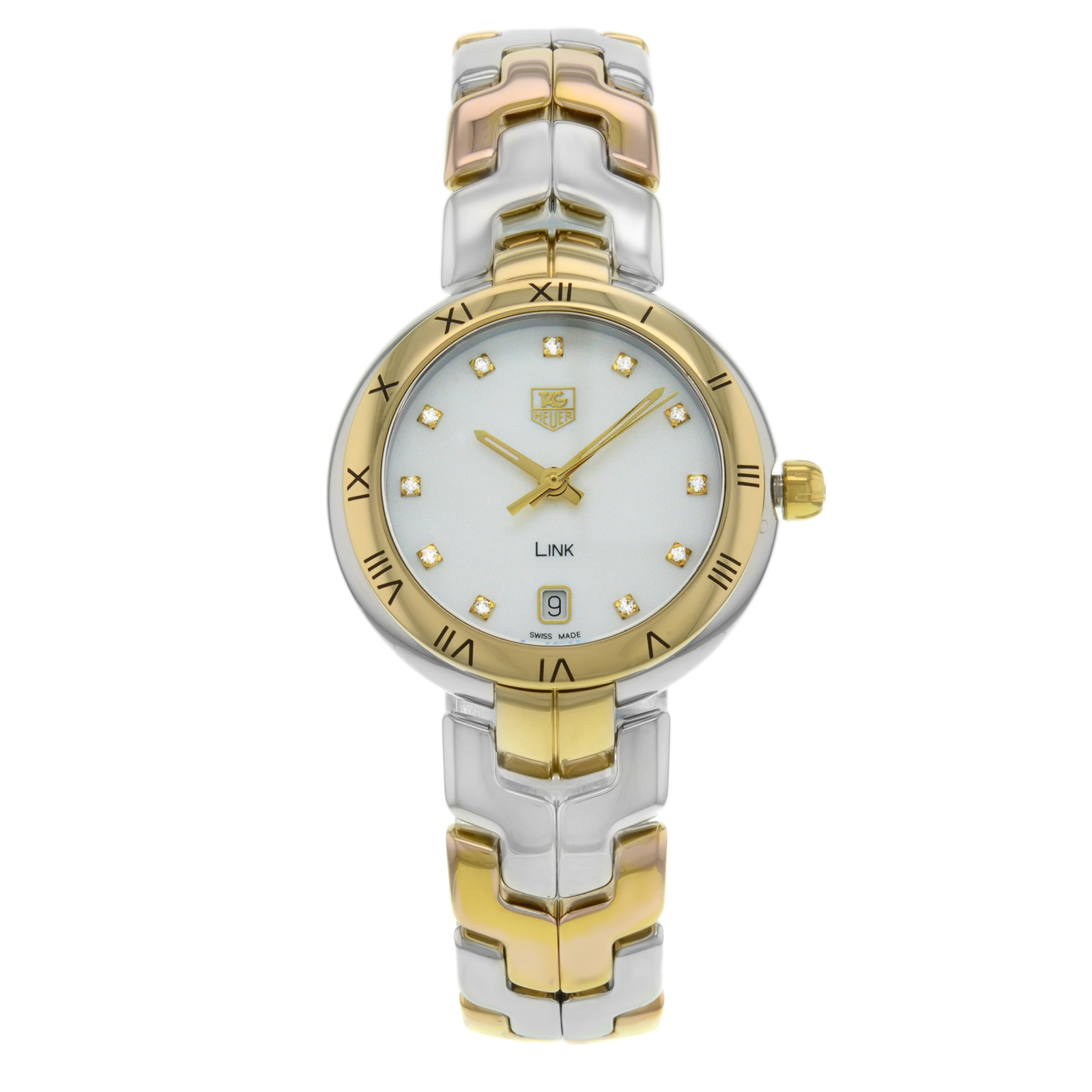 TAG Heuer Eslabón WAT1351.BB0957 18K Oro & Acero Cuarzo Reloj Mujer