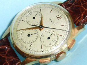 CRONOGRAFO ZENITH 3 CONTATORI ORO 18K 38 MM  MOV ZENITH CAL 156 RUOTA A COLONNE