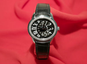 100% Auth Audemars Piguet Millenary diamond Lady Watch In black- Retail $17,000