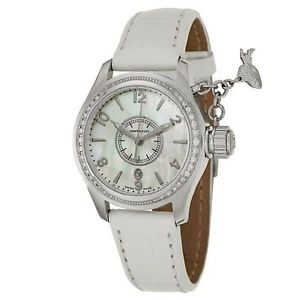 Hamilton H77211815 Womens White Dial Analog Quartz Watch with Leather Strap