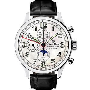 Ernst Benz "Chronolunar" Watch With White Dial *NEW