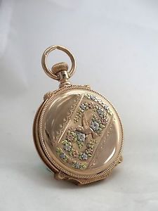 Beautiful Agassi Box Hinge 14K Multi Color Size 6 15J 1880's Pocket Watch