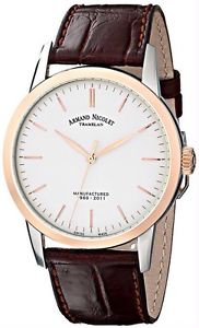 Armand Nicolet L10 Men's 40mm Automatic Brown Leather Watch 8670A-AG-P670MR1