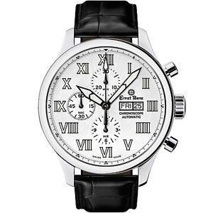Ernst Benz "Chronoscope Roman Contemporary" Watch With White Dial *NEW