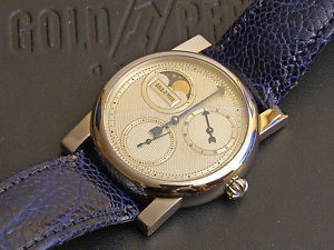 Frank Jutzi Mondphasen Regulator Automatik 18K 750 Gold sehr selten! NP 18.900 €