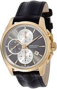 Hamilton Men's 'Jazzmaster' Swiss Gold and Leather Automatic Watch Color:Blac...
