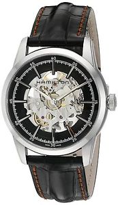 Hamilton Men's 'Timeless Classic' Swiss Automatic Stainless Steel and Leather...