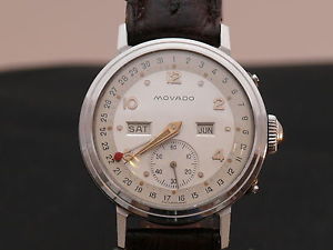 Movado Triple Date Calendar Dual Tone Dial 30/40 er Jahre  excellenter Zustand !