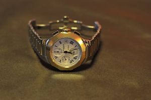 B&M Men's Riviera 18ct Solid Gold Bezel, 200micron plated bracelet and SS