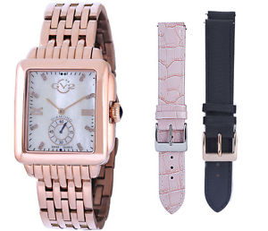 GV2 by Gevril Women's 9202 Bari Diamonds MOP Dial Rose-Gold Steel Watch