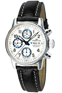 Fortis Mens 597.20.92 L.01 Flieger Chronograph Automatic D/Date Leather Watch