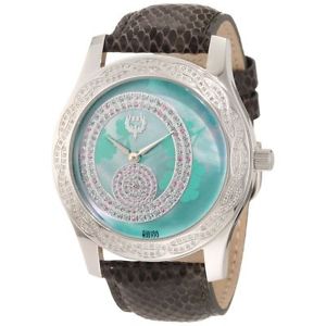 Brillier 03-41626-01 Womens Mop Dial Analog Quartz Watch with Leather Strap