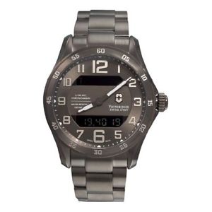 Victorinox 241300 Mens Black Dial Quartz Watch with Stainless Steel Strap