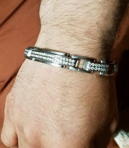 14k white gold diamond bracelet and ring free new versace watch