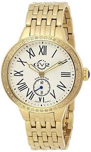 GV2 by Gevril Womens 9101 Astor Diamond Limited Edition Gold IP Steel Watch