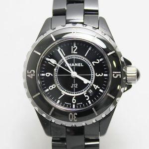 Authentic Chanel J12 ceramic Quartz Ladies Watch H0682 091 Wristband Black