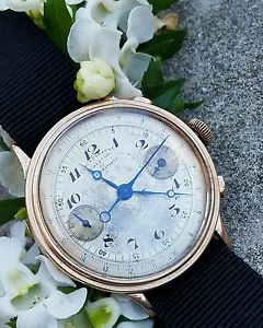 Vintage Double Rattrapante Chronograph Lowenthal, Oversize Military Swiss 1930’s