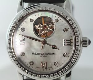 FREDERIQUE CONSTANT CLASSIC HEART BEAT AUTOMATIC WATCH WITH DIAMOND BEZEL