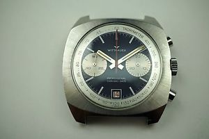 WITTNAUER 8031 VINTAGE PROFESSIONAL CHRONOGRAPH STAINLESS STEEL C.1970'S MINT!!