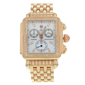 Michele Deco MWW06P000109 18K Rose Gold Plated Steel Quartz Women's Watch
