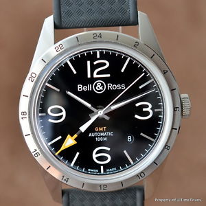 BELL & ROSS BR 123 GMT BRV123-BL-GMT/SRB Retail $3,600 FULL SET 42MM AUTOMATIC