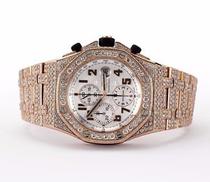 AP Audemars Piguet Royal Oak Offshore Rose Gold Chronograph 28 Carat VS Diamonds