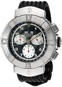Charriol Men's 'Celtica' Swiss Quartz Stainless Steel and Rubber Dress Watch ...