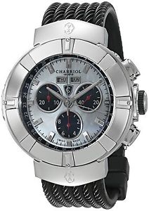 Charriol Men's 'Celtica' Swiss Quartz Stainless Steel and Rubber Dress Watch ...