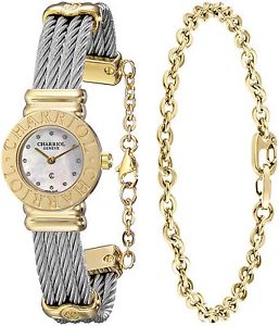 Charriol Women's 'St Tropez' Diamond Dial Two Tone Steel Watch 028C.540.326