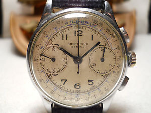 CRONOGRAPH BERTHOUD A GENEVE PRE (UNIVERSAL GENEVE)  IN ACCIAIO CALIBRO 385 RARO