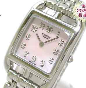 Hermes CC1.210 Cape Cod Quartz Pink Shell Arabic Watch Excellent++ from Japan
